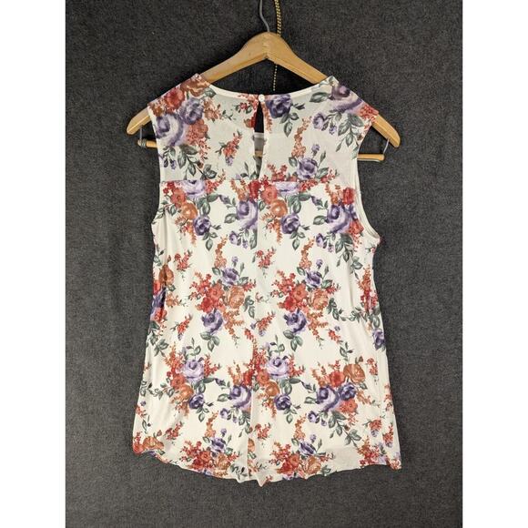 Apt. 9 Women's Top Size M Sleeveless Multicolored Floral Round Neck - Picture 8 of 8